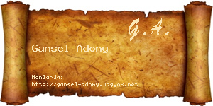 Gansel Adony névjegykártya